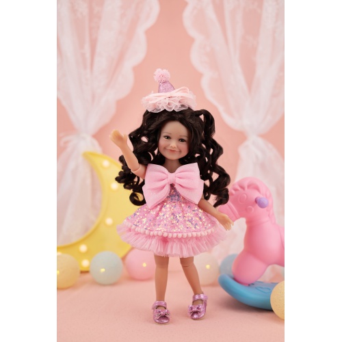 Birthday Siblies (V1–Hellbraune Haut, Rosa Kleid)