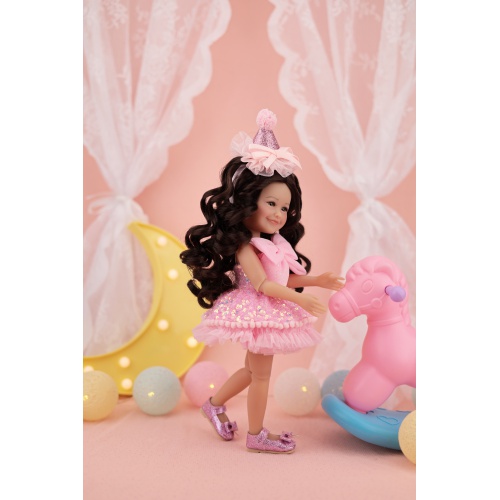 Birthday Siblies (V1–Hellbraune Haut, Rosa Kleid)
