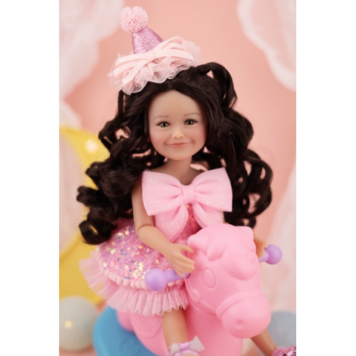 Birthday Siblies (V1–Hellbraune Haut, Rosa Kleid)